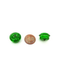 2 grelots soupière 15,8mm en métal peint vert brillant 2