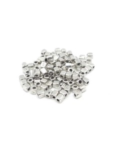 Perles grain de riz, ovale, olive en métal argenté 2,8mm