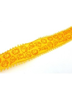 Ruban fantaisie jaune motif lapin 2