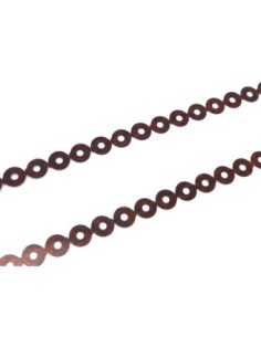 R-4,5m Ruban pastille sequin 4,5mm plastifié marron rouge...