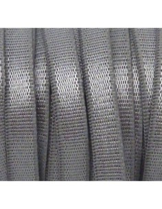 R-1m Fil élastique plat largeur 5mm brillant satiné gris...