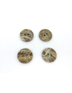 4 Boutons rond 28,3mm vert beige strié et dessous noir