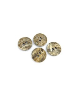4 Boutons rond 28,3mm vert beige strié et dessous noir 2