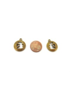 4 Breloques hirondelle 15,6mm métal bronze 2