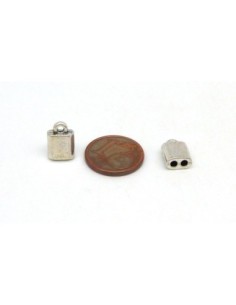 R-10 Embouts double pour cordon 1,5-2mm en métal argenté... 2