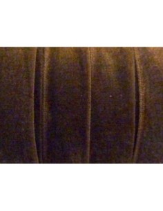 Galon élastique en velours marron 10mm