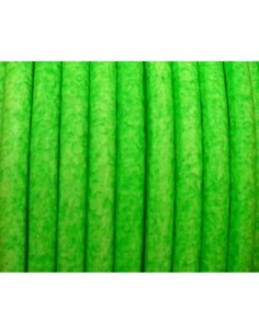Cordon cuir vert fluo 2
