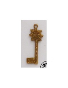 Pendentif clé Vintage des années 50-60 en laiton